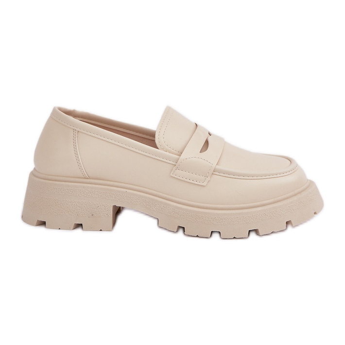 Ženske mokasine od eko kože, svijetlo bež