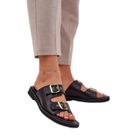 Kožni ravni jastuci s Zazoo 3020 crnim stezaljkama crna