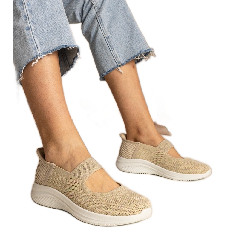 Bež ženske tenisice na prešanom potplatu