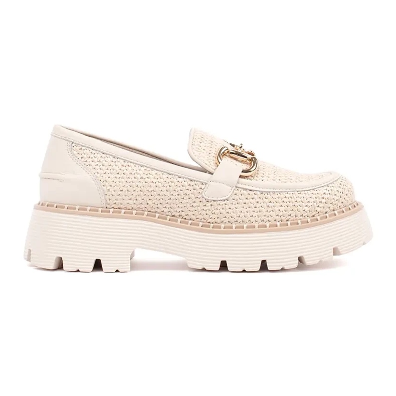 Goodin Bež natičnici na platformi sa zlatnim lancem