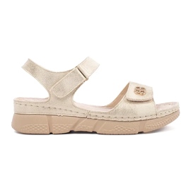 Goodin Zlatne ženske sandale s ukrasom zlatni