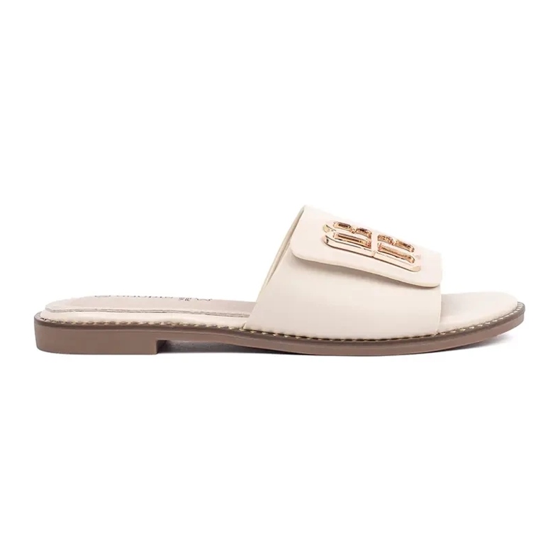 Goodin Svjetlost -Podignite ženske zaklopke na ravnom potplatu s ukrasom bež