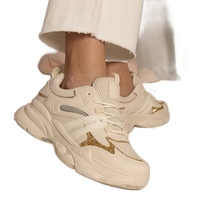 Bež ženske sportske tenisice sa sjajem