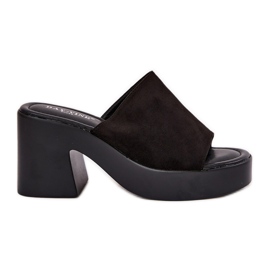 Ženske papuče na poštu i platformu crne crna