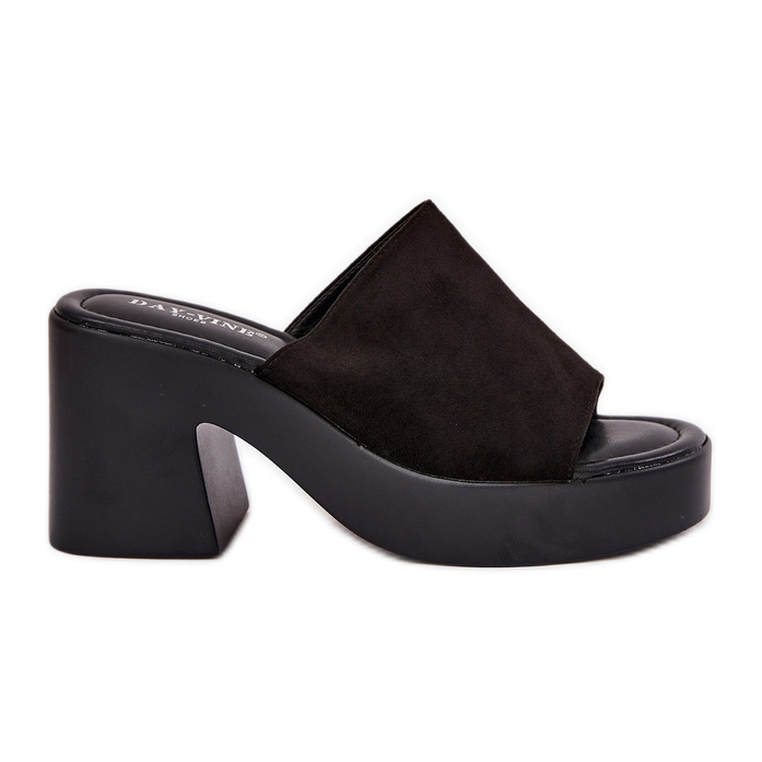 Ženske papuče na poštu i platformu crne crno