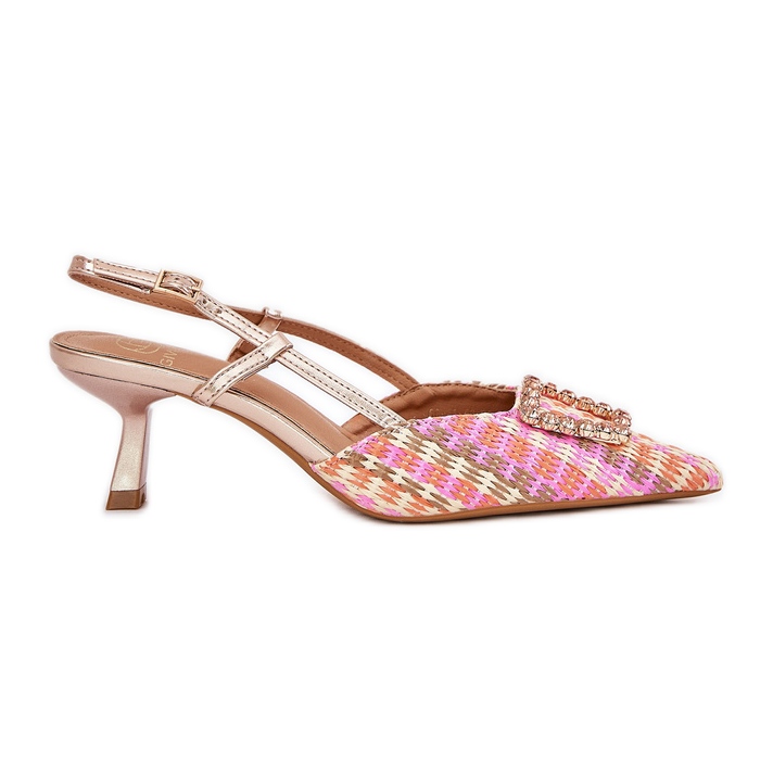 Visoke potpetice s ukrasom i zastarjela peta od šampanjca raznobojna