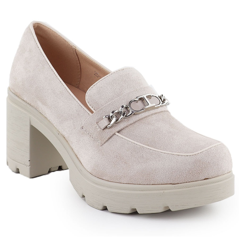 Ženske cipele s antilop bež Potocki SZ12629 s lancem