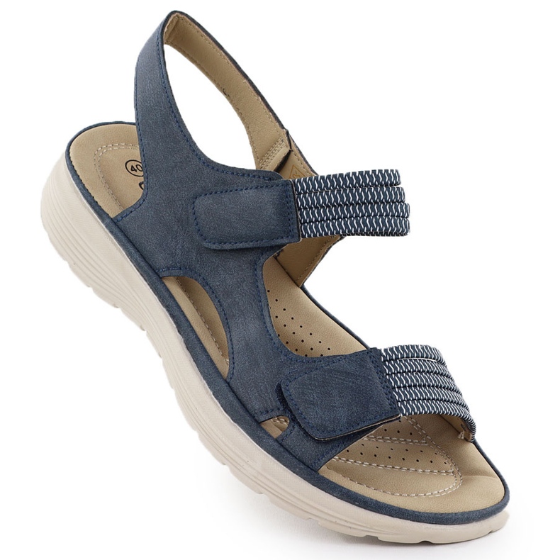 Ženske sandale na platformi Udobno mornarsko plavo Evento 8874 plava