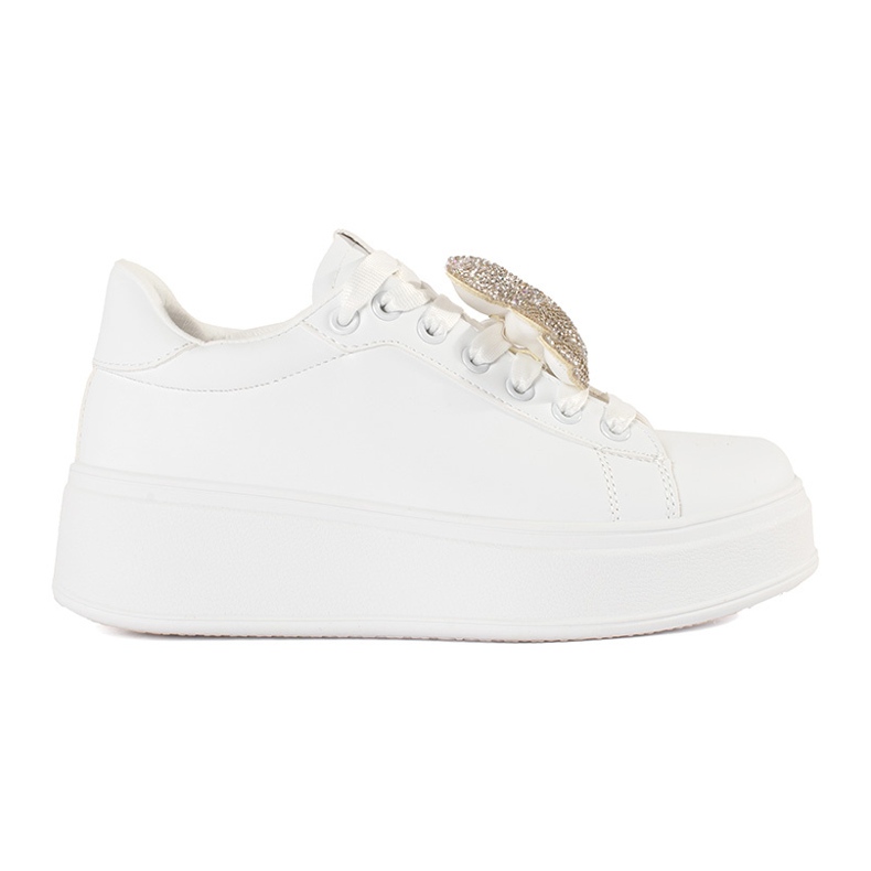 Bijele tenisice na platformi medvjeda bijela