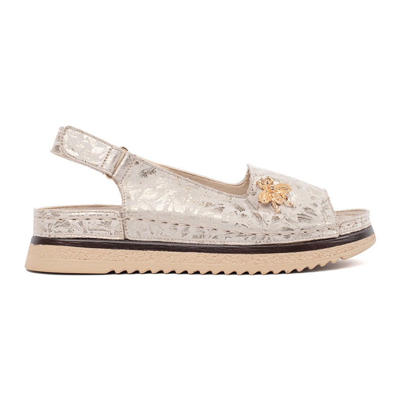 Goodin Lagane bež sandale na platformi s pin