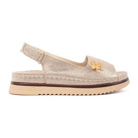 Goodin Zlatne sandale na platformi s pribadačem zlatni