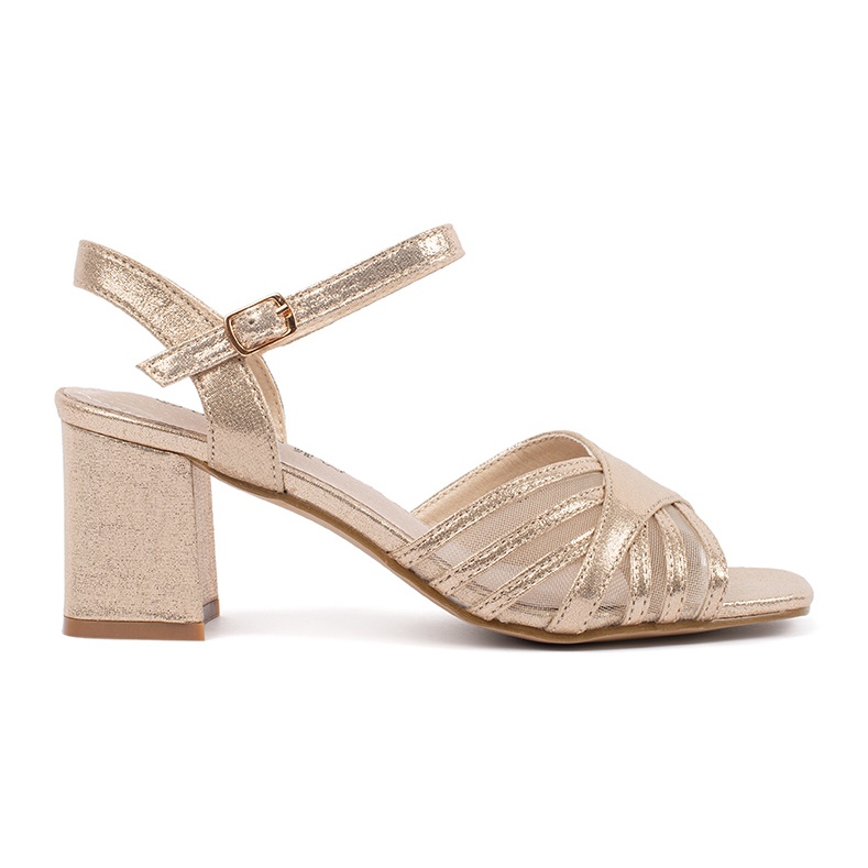 Goodin Zlatne sjajne sandale na stup zlatna