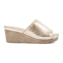 Goodin Zlatni ženski flip -flops na klinu