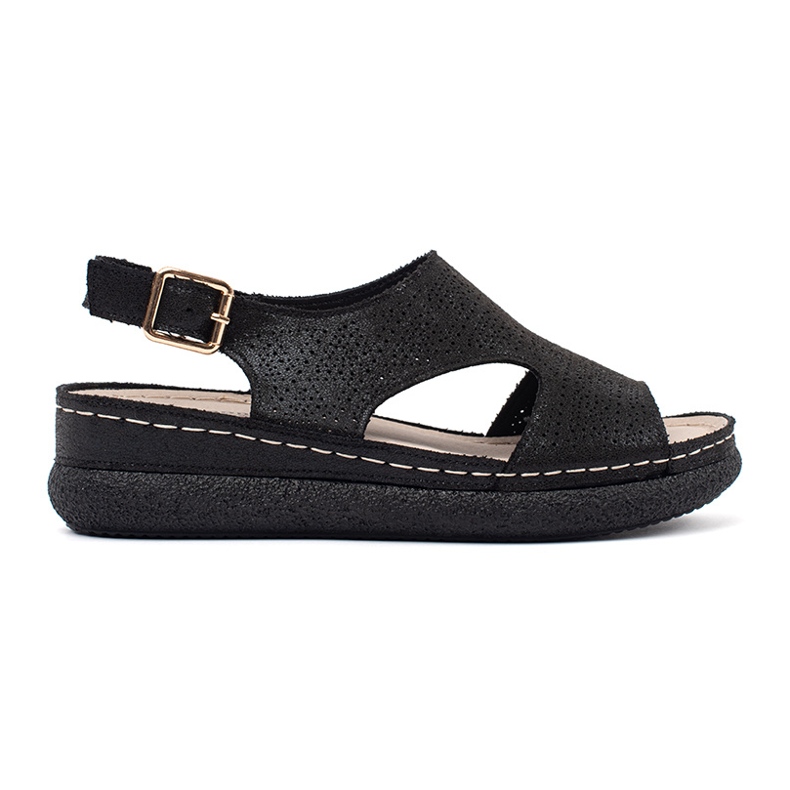 Goodin Crne sandale na laganoj platformi crno