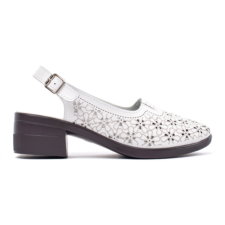 Goodin Bijelo obojene sandale s niskim udjelom u obliku slova bijela