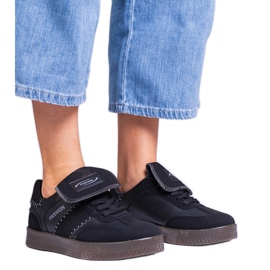 Crne platform tenisice s šavovima crna