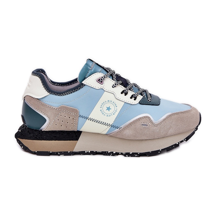 Ženske tenisice za antilop Big Star RR274245 Hi-poljski sustav sivo-plavo plava