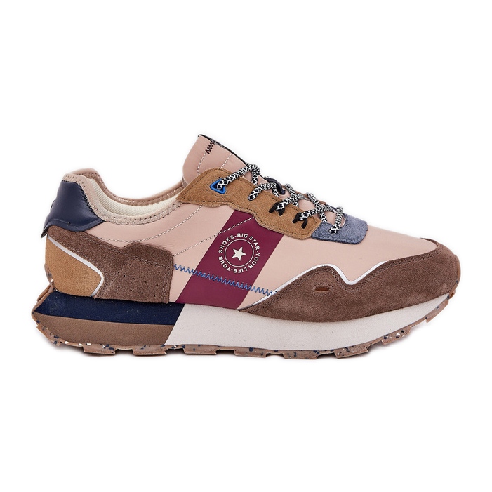 Big Star Muške tenisice od antilop na Velikoj zvijezdi RR174475 Hi-poljski bež sustav