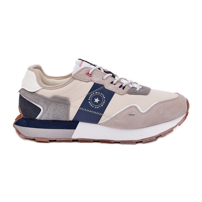 Big Star Muške tenisice od antilop na velikoj zvijezdi RR174471 Hi-Polish System System platforma siva