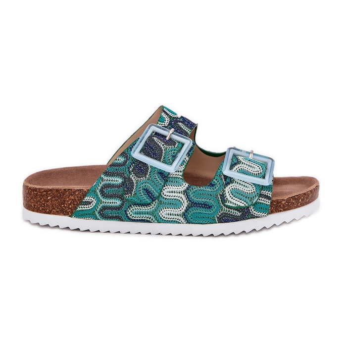 Ženski prelepozi s kopčama i sjajem S.Barski RB51-006 Green zelena