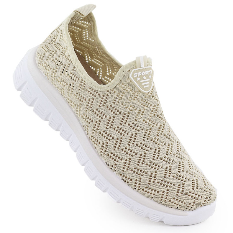 Ženske sportske cipele Openwork Slip on Beige Artiker 56C1016 bež