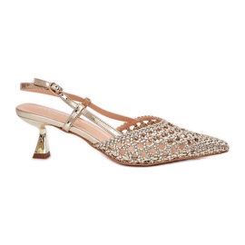 Hinques s šiljastim nosom i vanjska peta od zlata zlatni