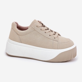 Tenisice na ogromnoj platformi glatka bež