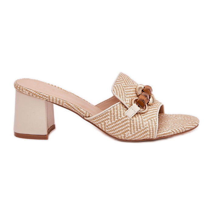 Ženske potpetice s bež ukrasom