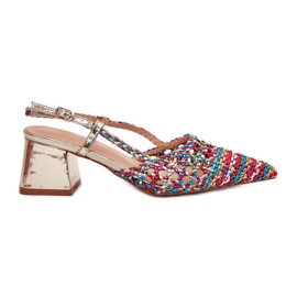 Sandale na pošti s pletenom i označenim nožnim prstima višebojne višebojan