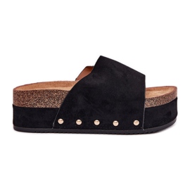 Ženski klip na masivnoj platformi Eco Suede Black crna