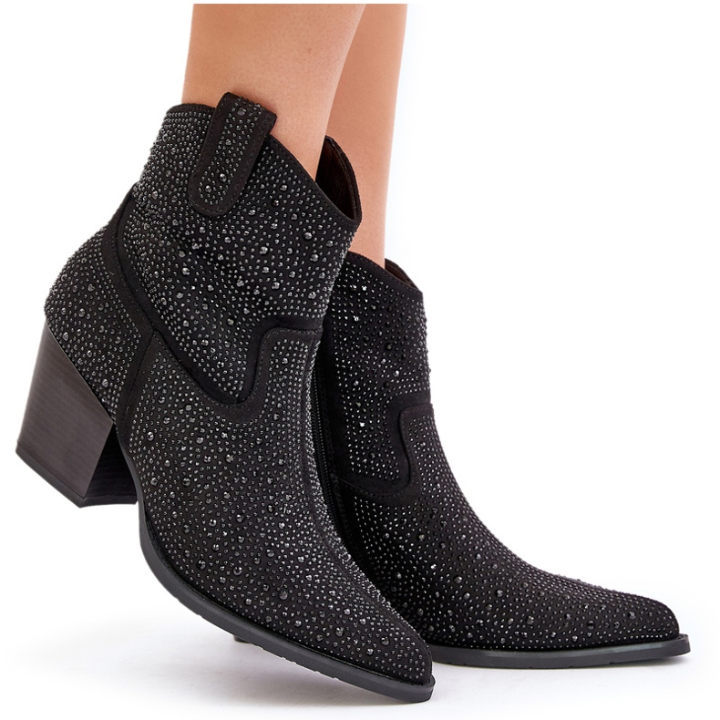 Ukrašene ženske čizme s visokim potpeticama s alatima u Spitz S.Barski Hy42-121 crno