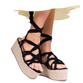 Crne espadrille na visokoj platformi crna