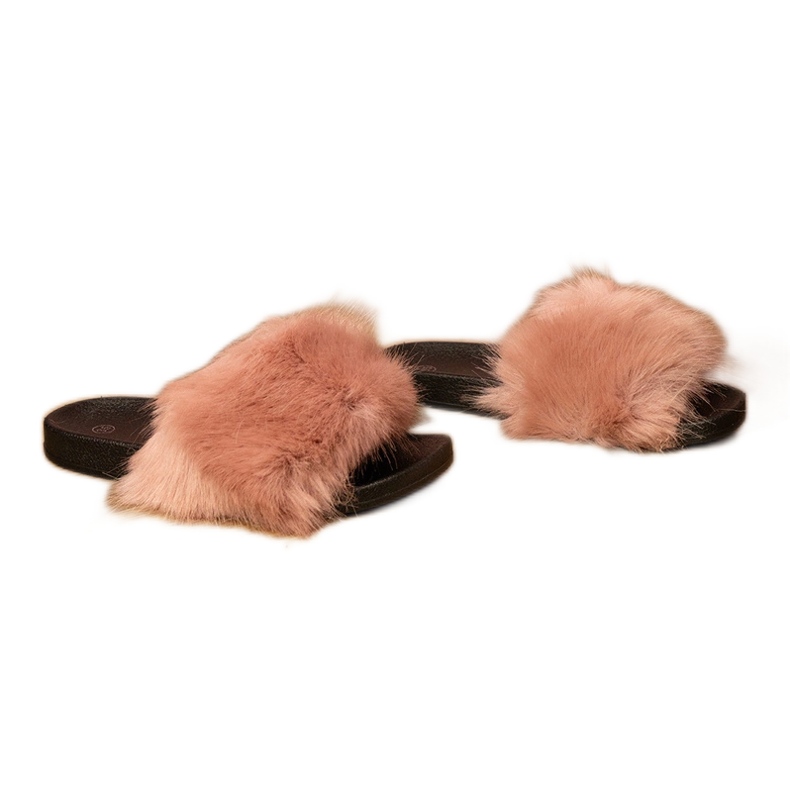 Ružičasti dječji flip jahuri s krznom ružičasta