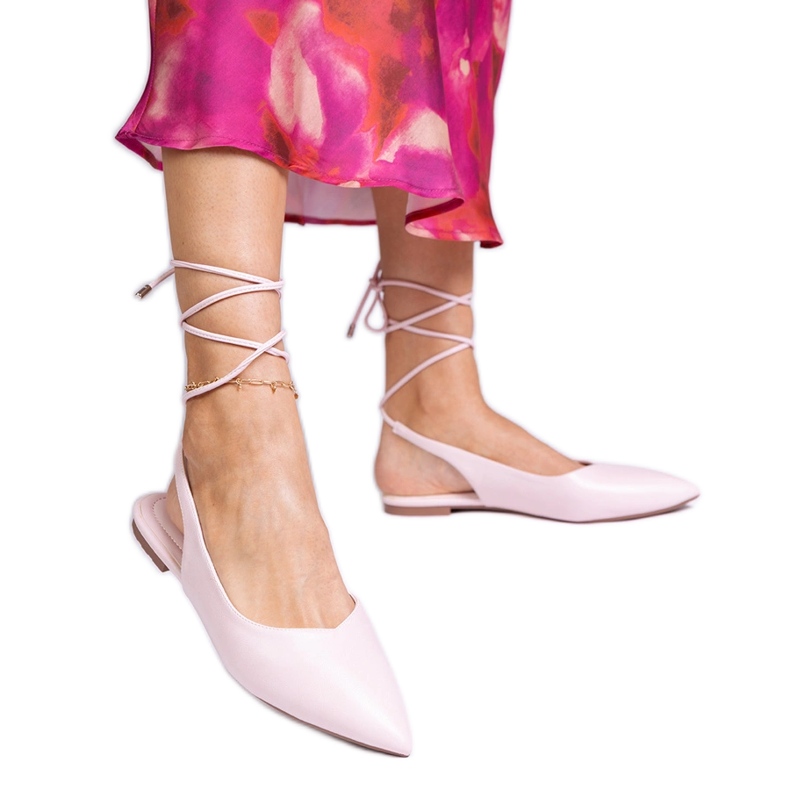 Ružičaste ravne potpetice izrađene od eko -odleta ružičasta