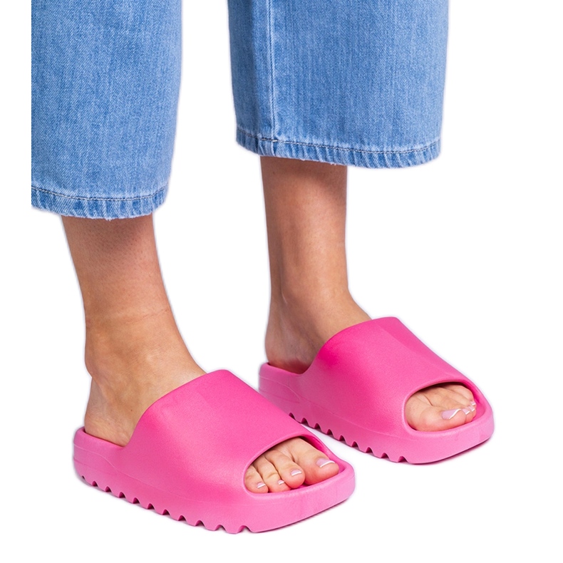 Ženska fuksija od gumenih flip flops ružičasta