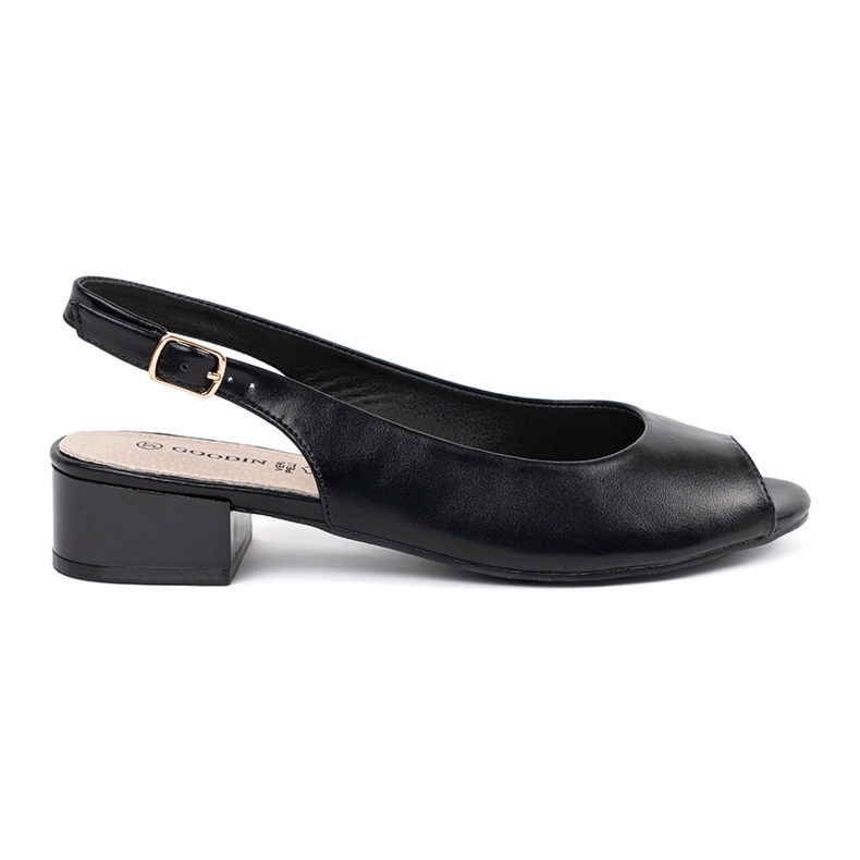 Goodin Crne elegantne sandale na nisku petu crno