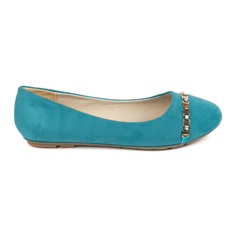 Tirkizni ravni ženski balerine plava