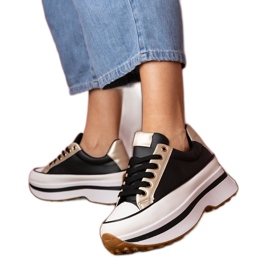 Crne tenisice tenisice na platfotmu crna