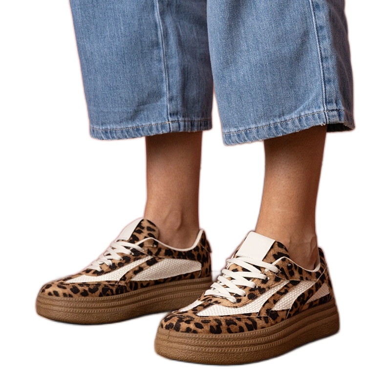 Tenisice leoparda tenisice na gustom potplatu smeđa