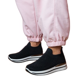 Crne tenisice na platformi s cirkonima crna