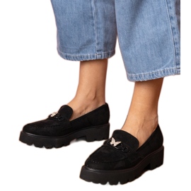 Crne ženske natikače s leptirom cirkona crno