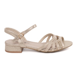 Goodin Zlatne sandale s kožnim umetkom zlatni