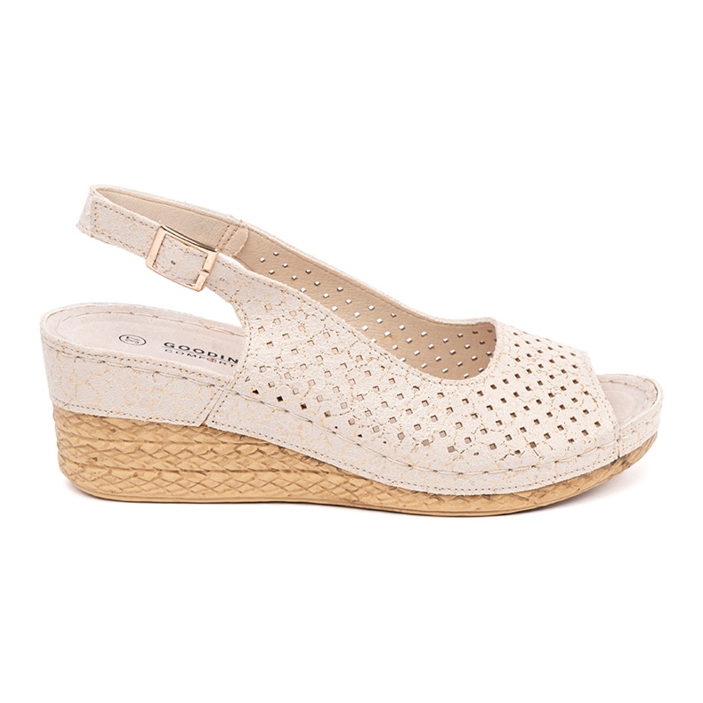 Goodin Bež sandale s otvorenim klinovima