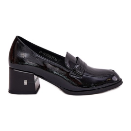 Oslikane kožne cipele s Vinceza 18105 crnim visokim potpeticama crna