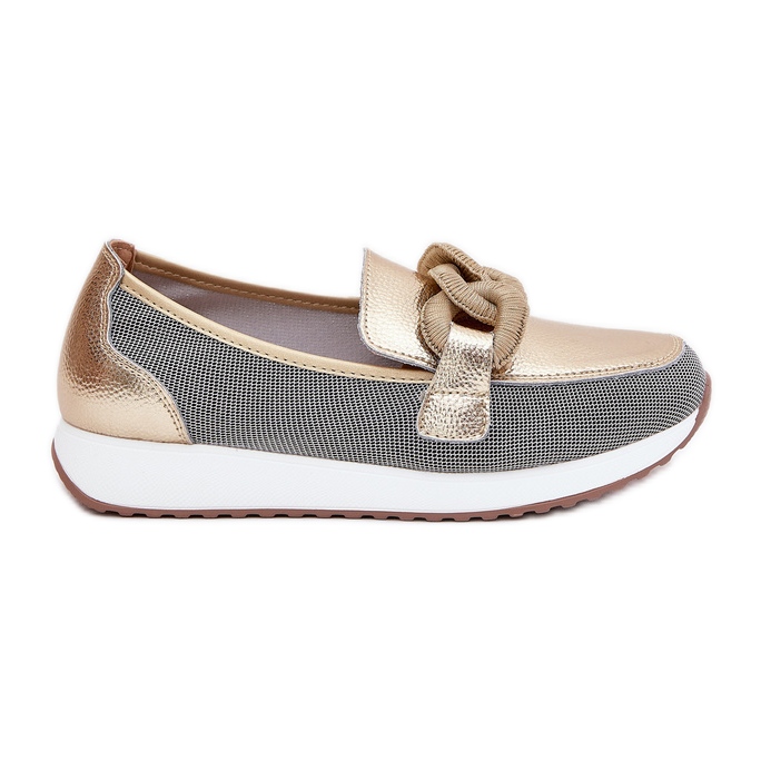 S.Barski Ženske kožne lomace s ukrasom LR51-966 Zlato zlatna