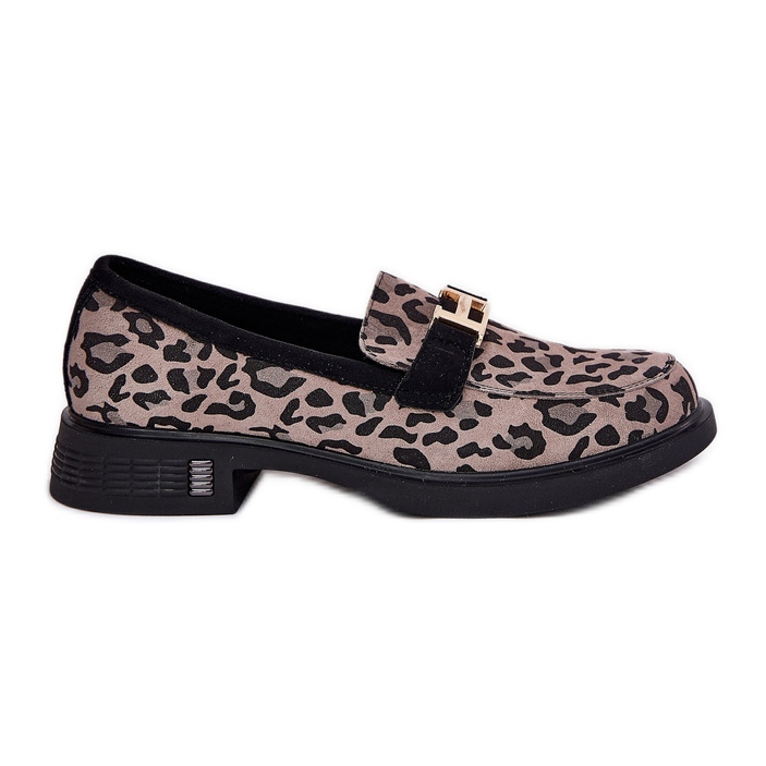 Suede Moccasins Women Vinceza 66792 sivi leopard tisak siva