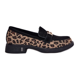 Suede Moccasins Women Vinceza 66791 Crni leopard tisak crna