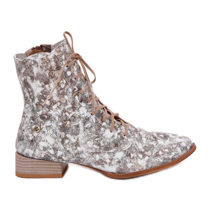 Kožna uzorka s ravnim petom Maciejka 06391-25 bež čizme