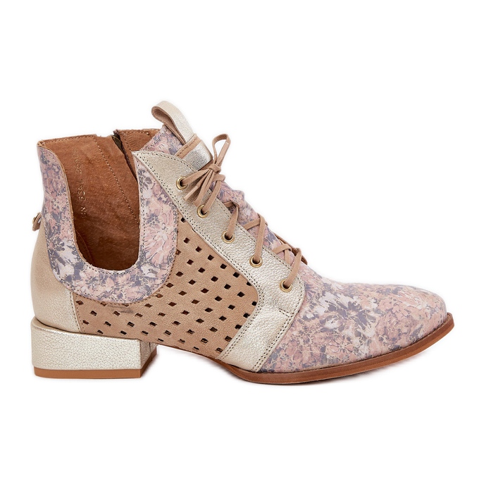 Kožne čizme Maciejka čizme 05541-04 bež-Gold