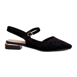 Ženske balerinke na niske pete s otvorenom petom Sergio Leone SK831 crne crno